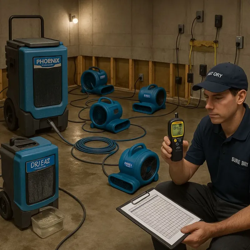 Structural Drying and Dehumidification process in New Preston, CT